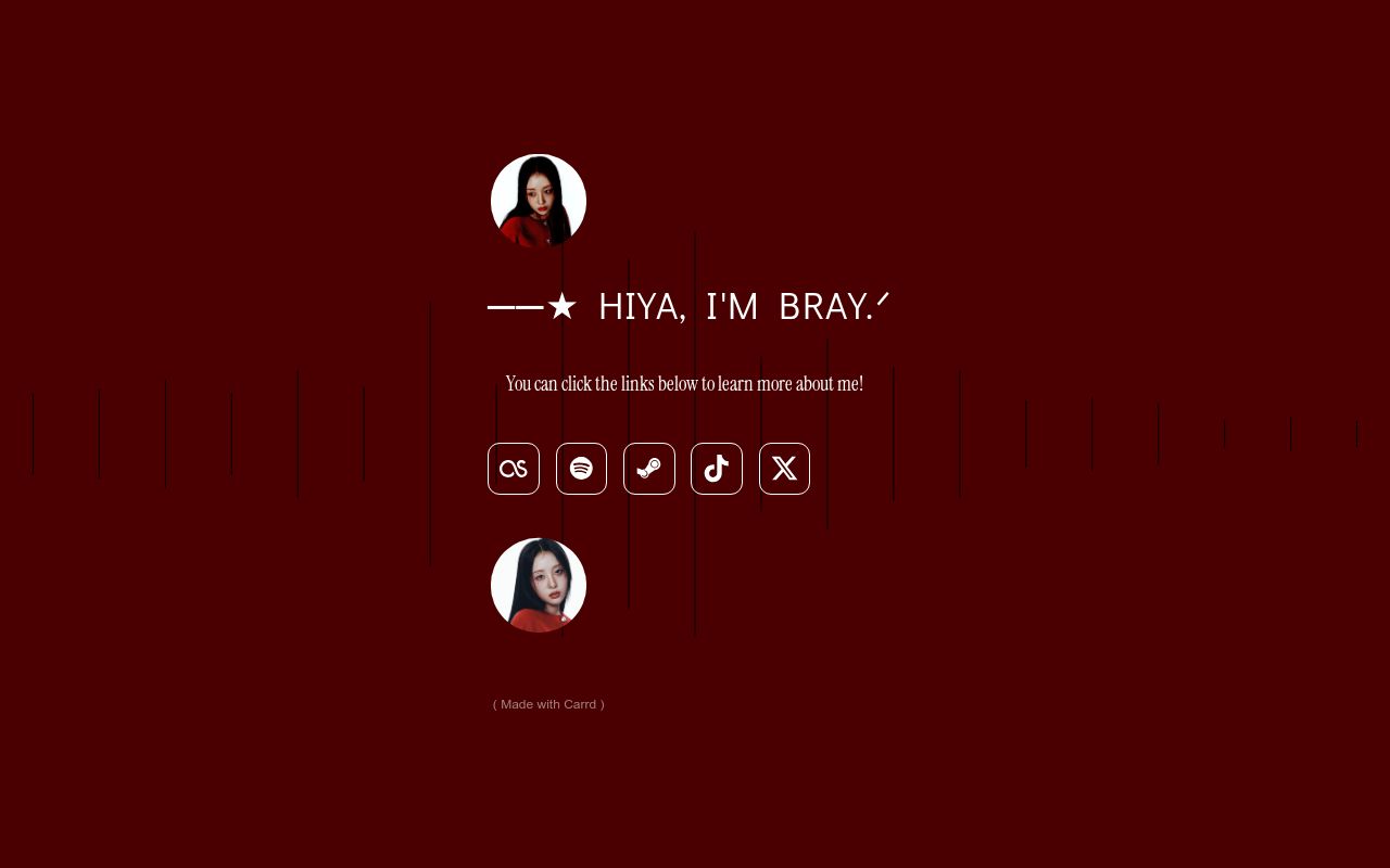Carrd profile picture for @brays
